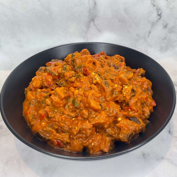 Chunky eggplant, capsicum and tomato dip
