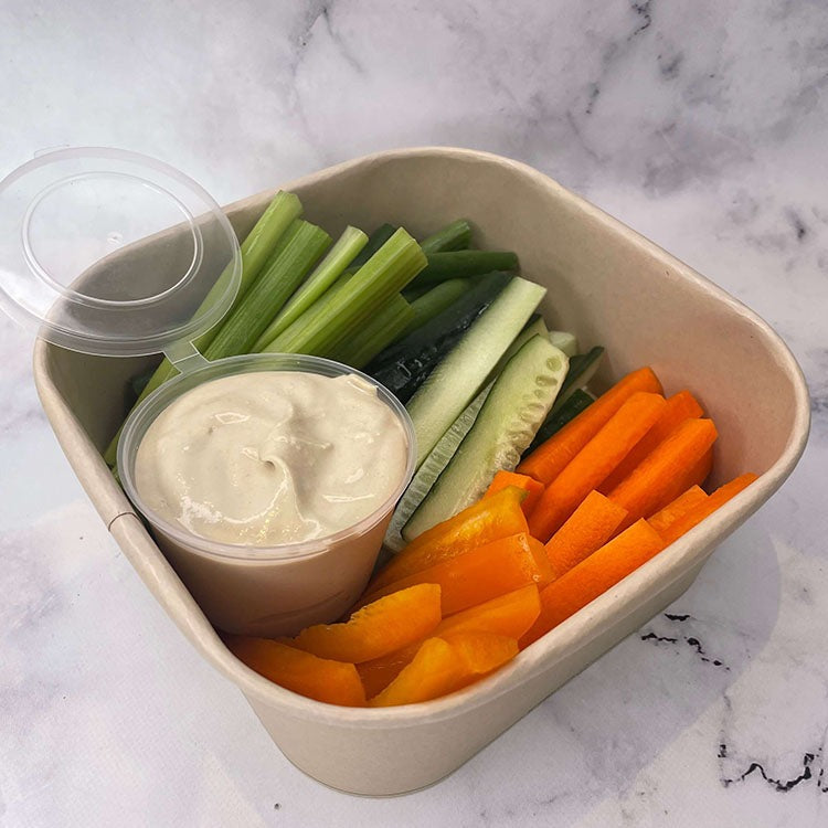 Crudites box with house made humus