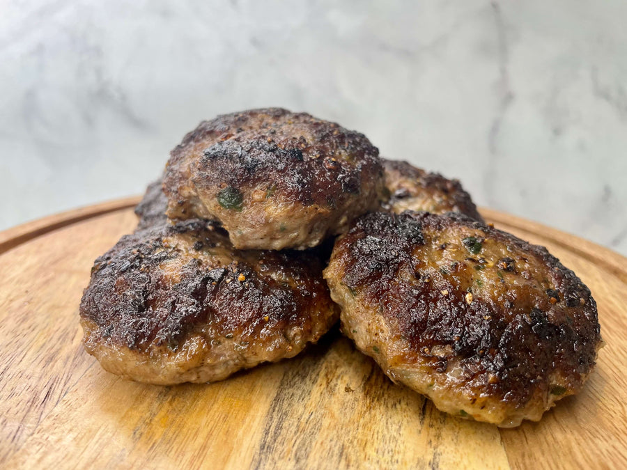Mini beef burger patties