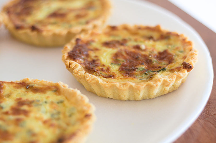 Mini spinach and feta quiches