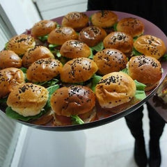 Miso Salmon sliders with wasabi mayo